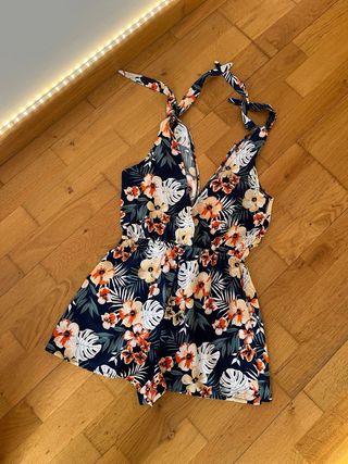 Mono corto floral azul