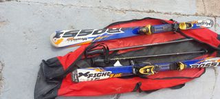 Esquís Rossignol X-Fight con bastones y botas