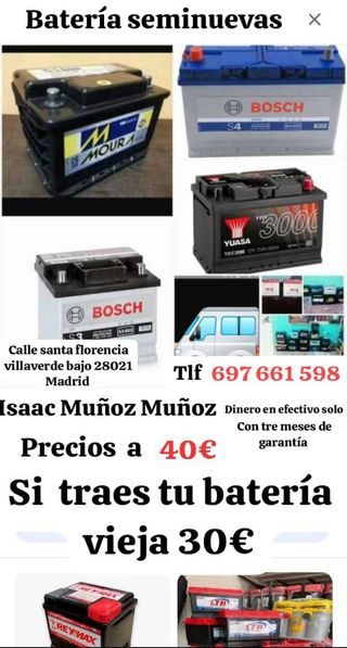 Batería de coche seminueva