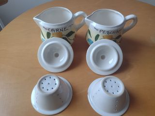 2 contenitori per olio in ceramica