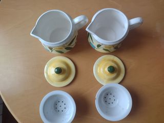 2 contenitori per olio in ceramica