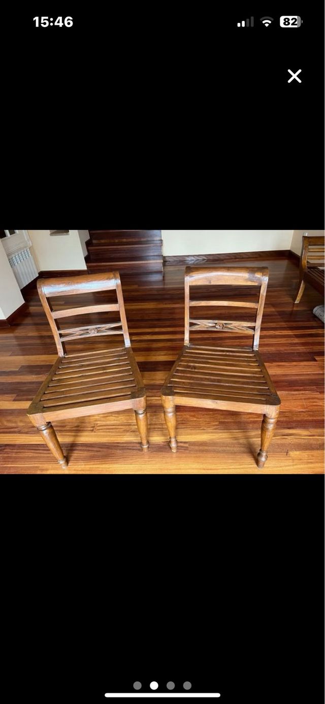 Sillas de teca coloniales