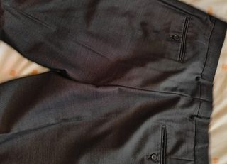 Pantalón de traje gris oscuro hombre, talla 46
