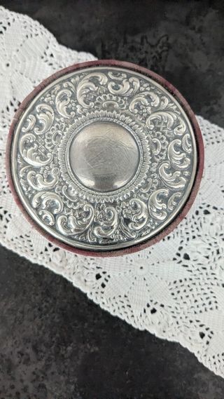 Portagioie Vintage Argento e Damasco Seta