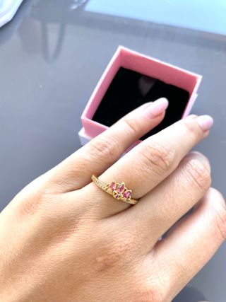 Anillo Pandora Corona Rosa