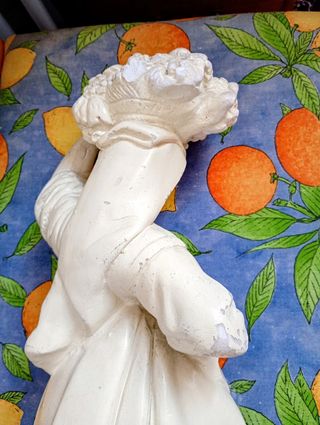 Scultura in gesso policromo vintage 