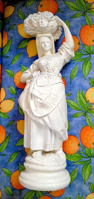 Scultura in gesso policromo vintage 