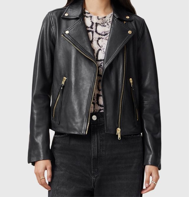 Chaqueta Piel Negra Massimo Dutti Talla S