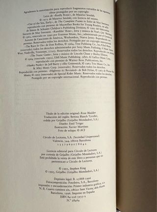 El retrato de Rose Madder – Stephen King (Primera edición Círculo de Lectores, 1996)