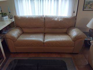 Sofá 3 plazas piel Italsofa beige