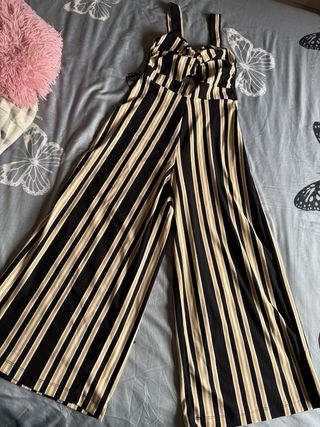 Mono largo rayas beige y negro