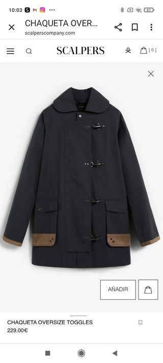 Chaqueta Scalpers Oversize Toggles Negra