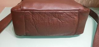 Bolso de piel auténtica marrón
