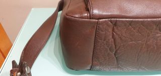 Bolso de piel auténtica marrón