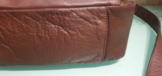 Bolso de piel auténtica marrón