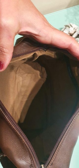Bolso de piel auténtica marrón