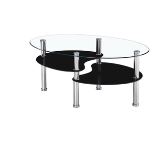 Mesa Centro Cristal Templado 90x55cm Moderna