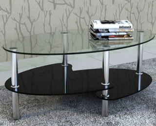 Mesa Centro Cristal Templado 90x55cm Moderna