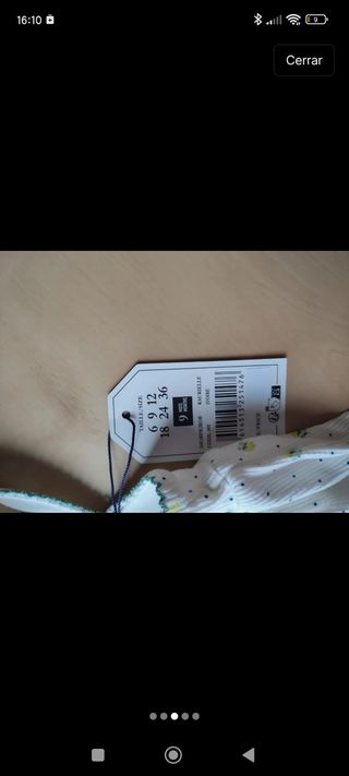 Vestido de bebé con limones. Talla 9 meses