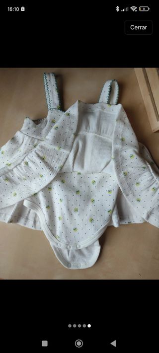 Vestido de bebé con limones. Talla 9 meses