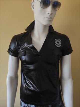 Camicia Polizia PVC Nero Lucido Leather