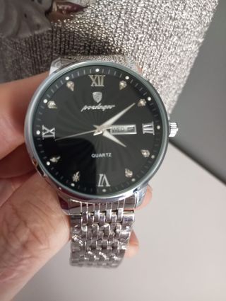 Reloj POEDAGAR Hombre Negro y Plateado