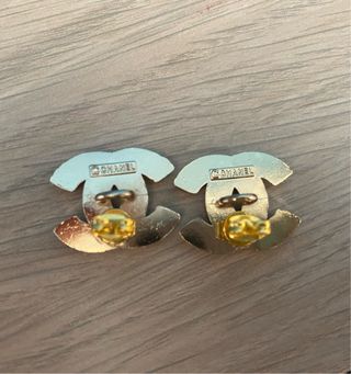 Botones Chanel pendientes con Cristales 