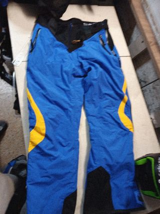 Pantalón de esquí competición azul y amarillo