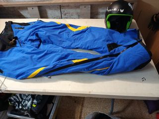 Pantalón de esquí competición azul y amarillo