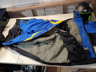 Pantalón de esquí competición azul y amarillo