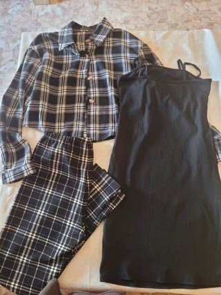 Conjunto a cuadros: Camisa y pantalón