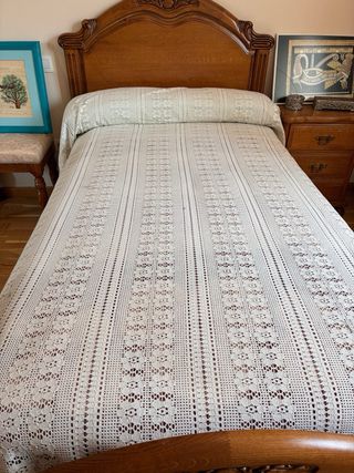 Cama individual madera nogal 