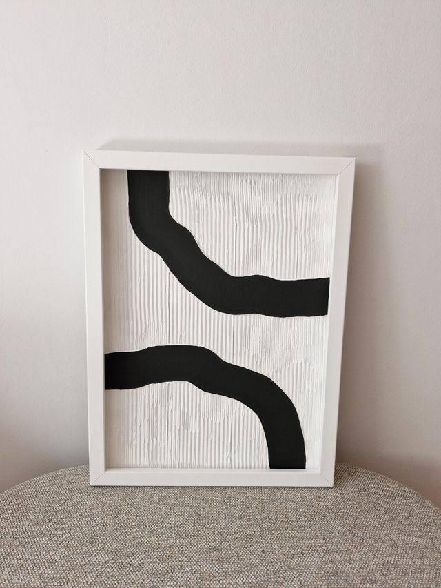 Cuadro Textura Blanco y Negro