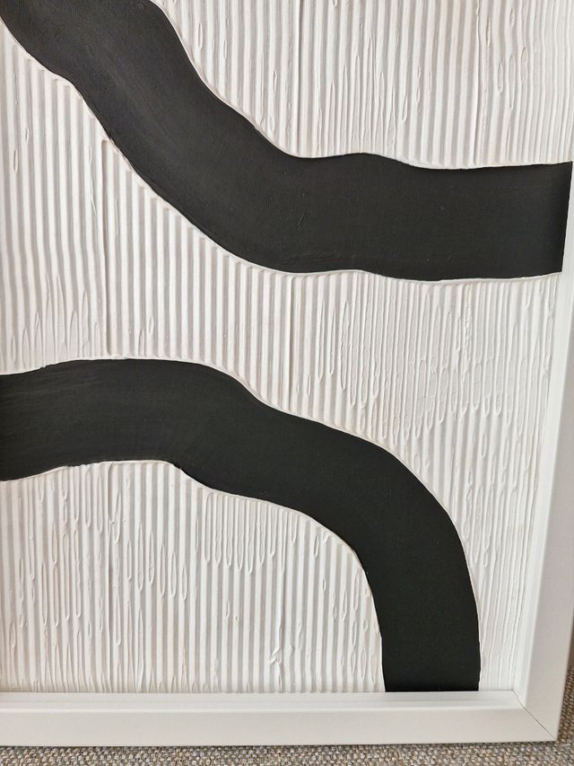 Cuadro Textura Blanco y Negro