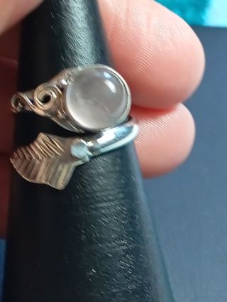 Anillo Plata Ley cuarzo rosa 