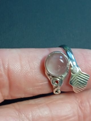 Anillo Plata Ley cuarzo rosa 