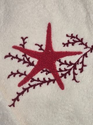 Coppia Asciugamani Ricamo Stella Marina S. lusso