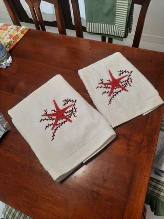 Coppia Asciugamani Ricamo Stella Marina S. lusso