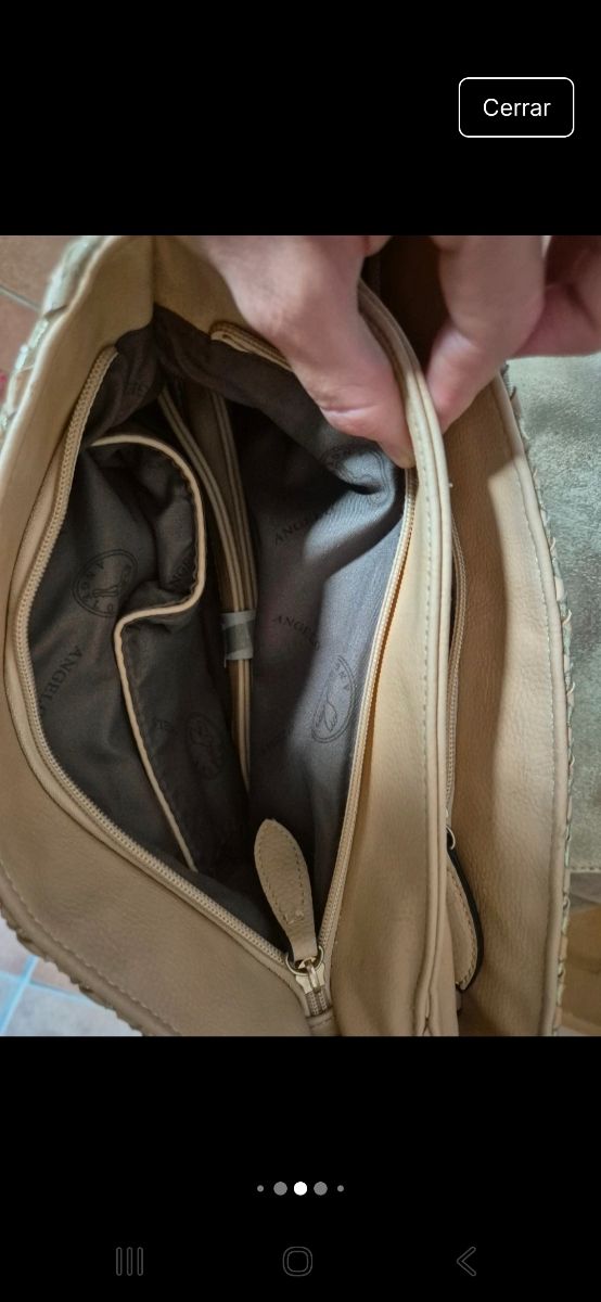 Borsa beige-oro con diamanti