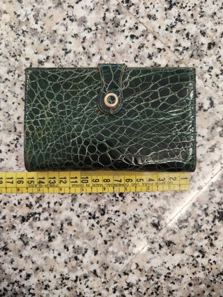 Portafoglio vera pelle coccodrillo verde