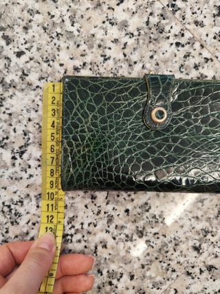 Portafoglio vera pelle coccodrillo verde
