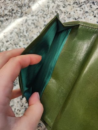 Portafoglio vera pelle coccodrillo verde