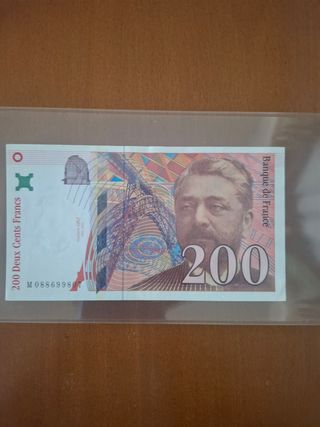 Billete 200 Francos Franceses Gustave Eiffel