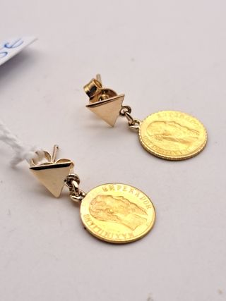 Pendientes Oro 18K con Moneda 