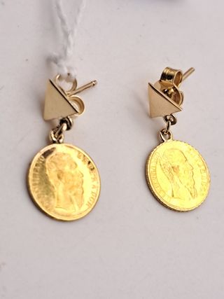 Pendientes Oro 18K con Moneda 