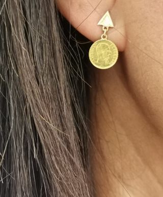 Pendientes Oro 18K con Moneda 