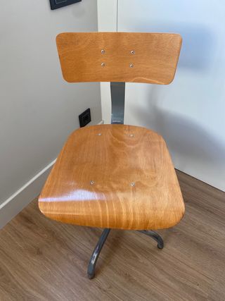 Silla Taller Vintage Madera y Metal