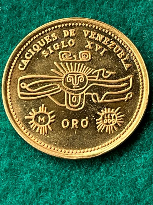 Moneda Oro Caciques de Venezuela