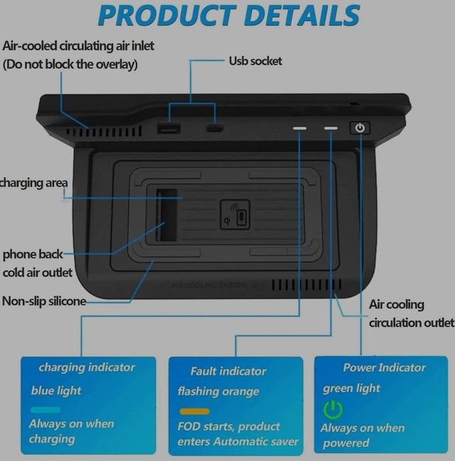 Cargador Inalámbrico Coche Nissan X-Trail/Qashqai