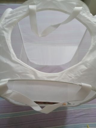 Cesto porta giochi bianco con disegno